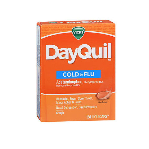 Vicks, Dayquil Cold And Flu Liquicaps, 24 Count Vicks