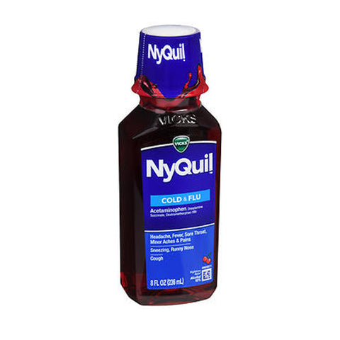 Vicks, Cold Flu Nighttime Relief Liquid Cherry, 8 Oz Vicks