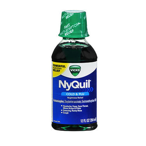 Vicks, Cold Flu Nighttime Relief Liquid Original Flavor, 12 Oz Vicks