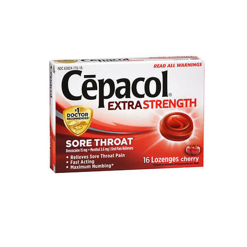 Airborne, Cepacol Sore Throat Maximum Strength Numbing Lozenges Cherry, 16 each Cepacol