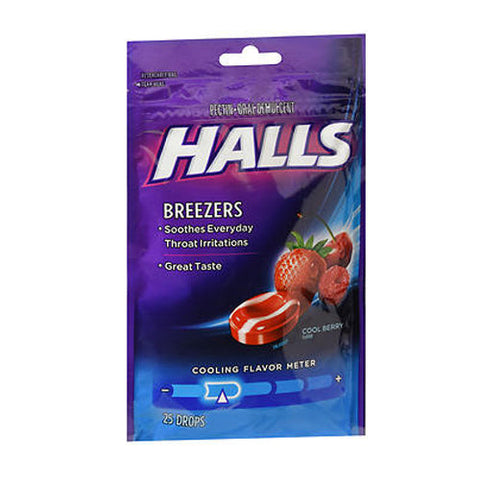 Halls, Breezers Pectin Drops Cool Berry, 25 Count Halls