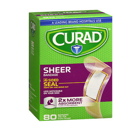 Curad, Sheer Adhesive Bandages 3/4X3, Regular 80 Each Curad