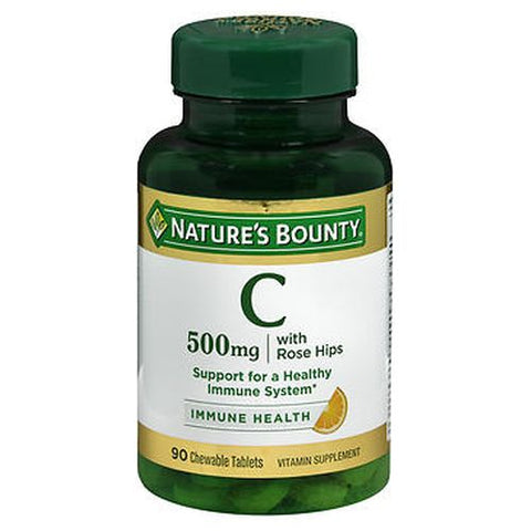 Nature's Bounty, Nature's Bounty Vitamin C With Rose Hips Chewable, 500 mg, 90 tabs Nature's Bounty